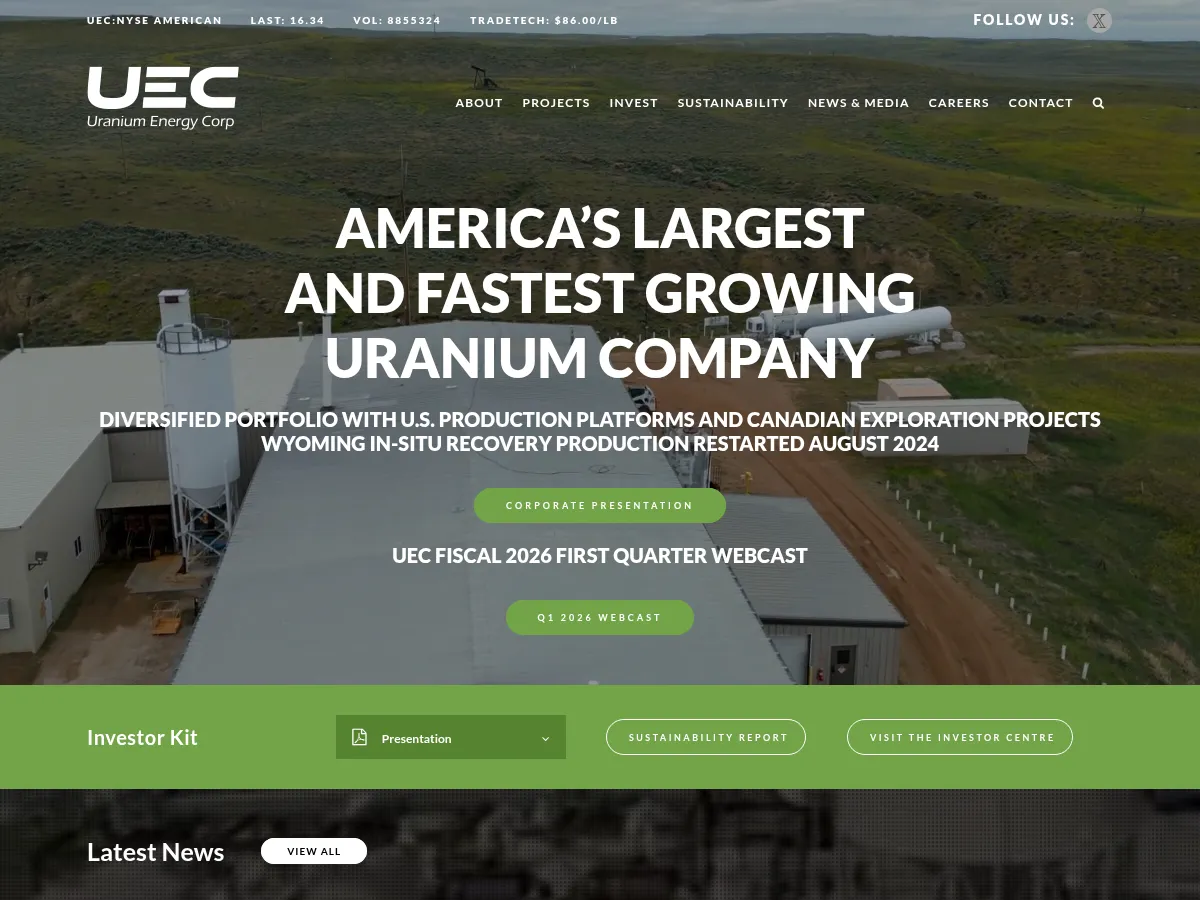 Uranium Energy Corp Screenshot