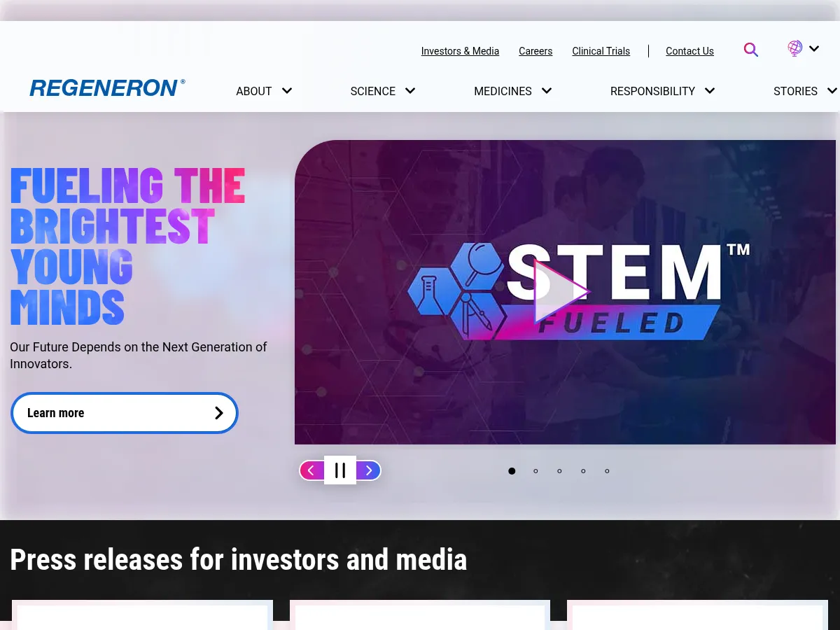 Regeneron Pharmaceuticals Screenshot