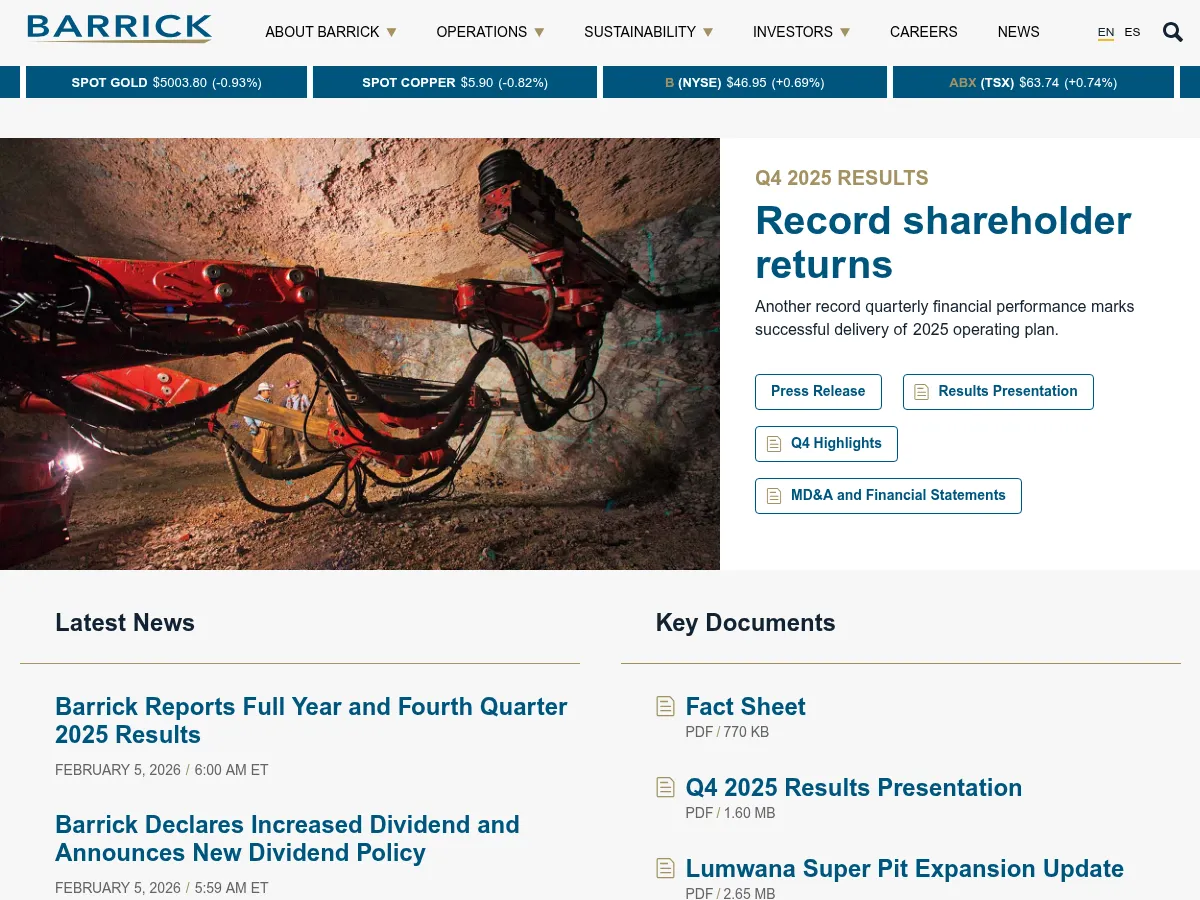 Barrick Gold Screenshot