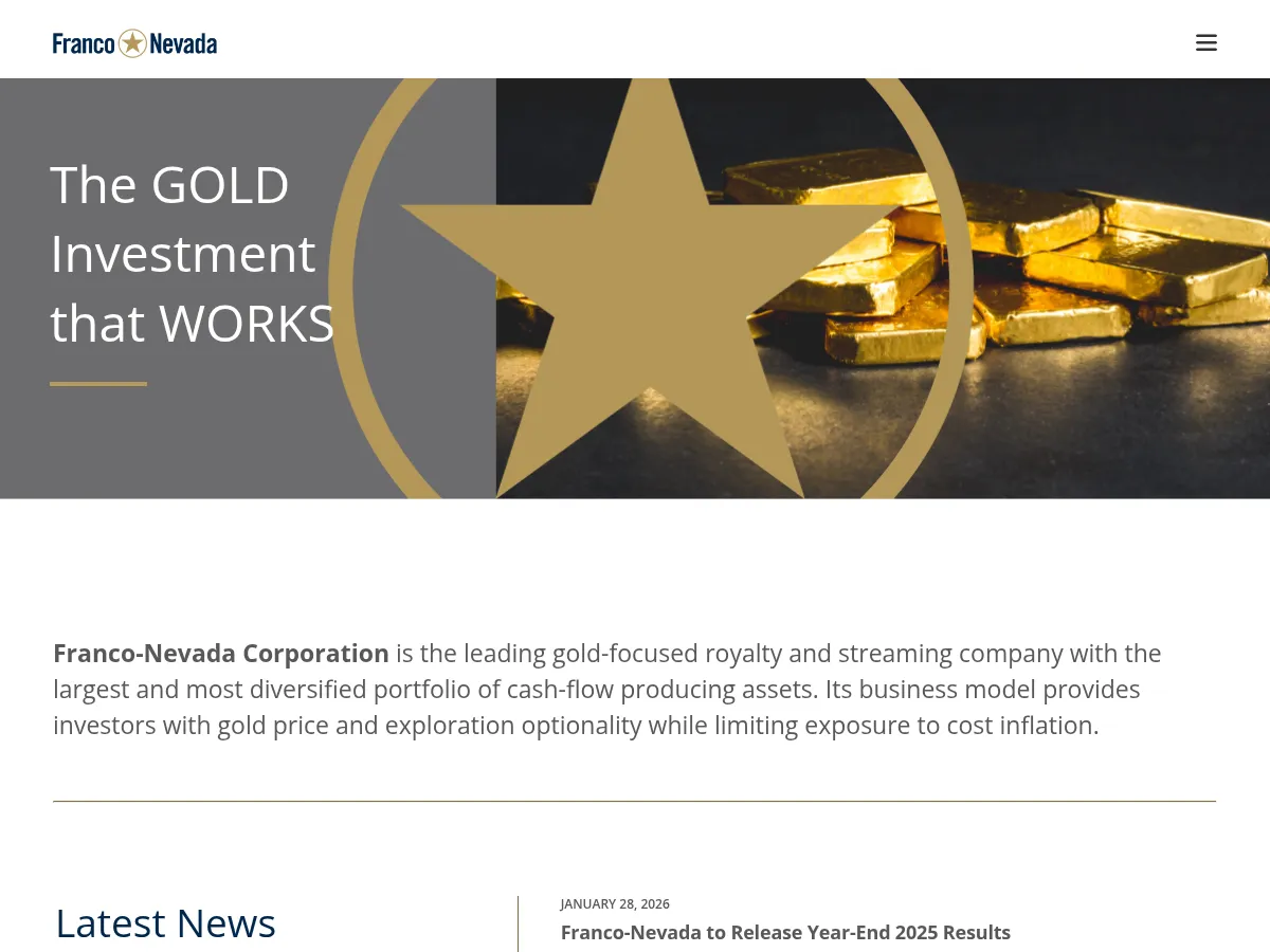 Franco-Nevada Screenshot