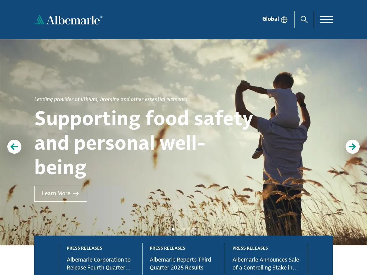 Albemarle Corporation Screenshot