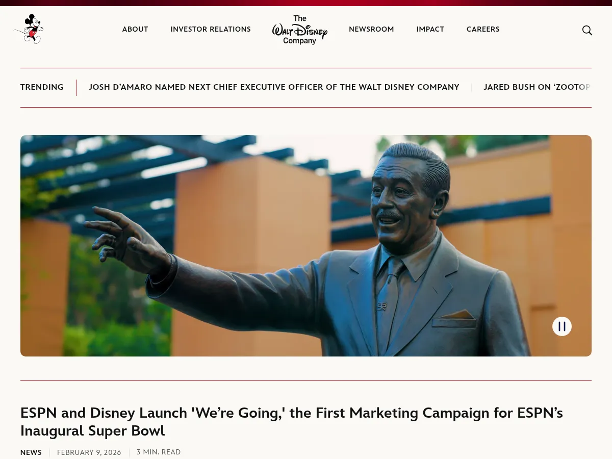 Walt Disney Company Screenshot