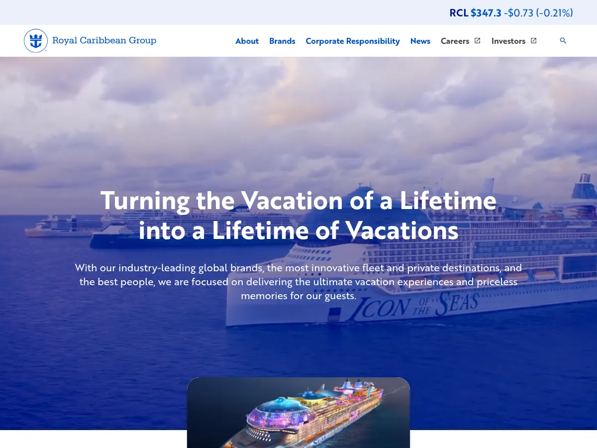 Royal Caribbean Group Screenshot