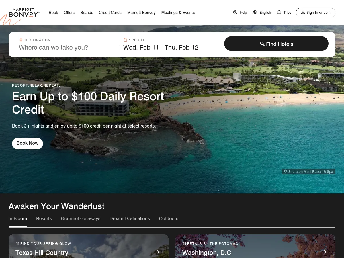 Marriott International Screenshot