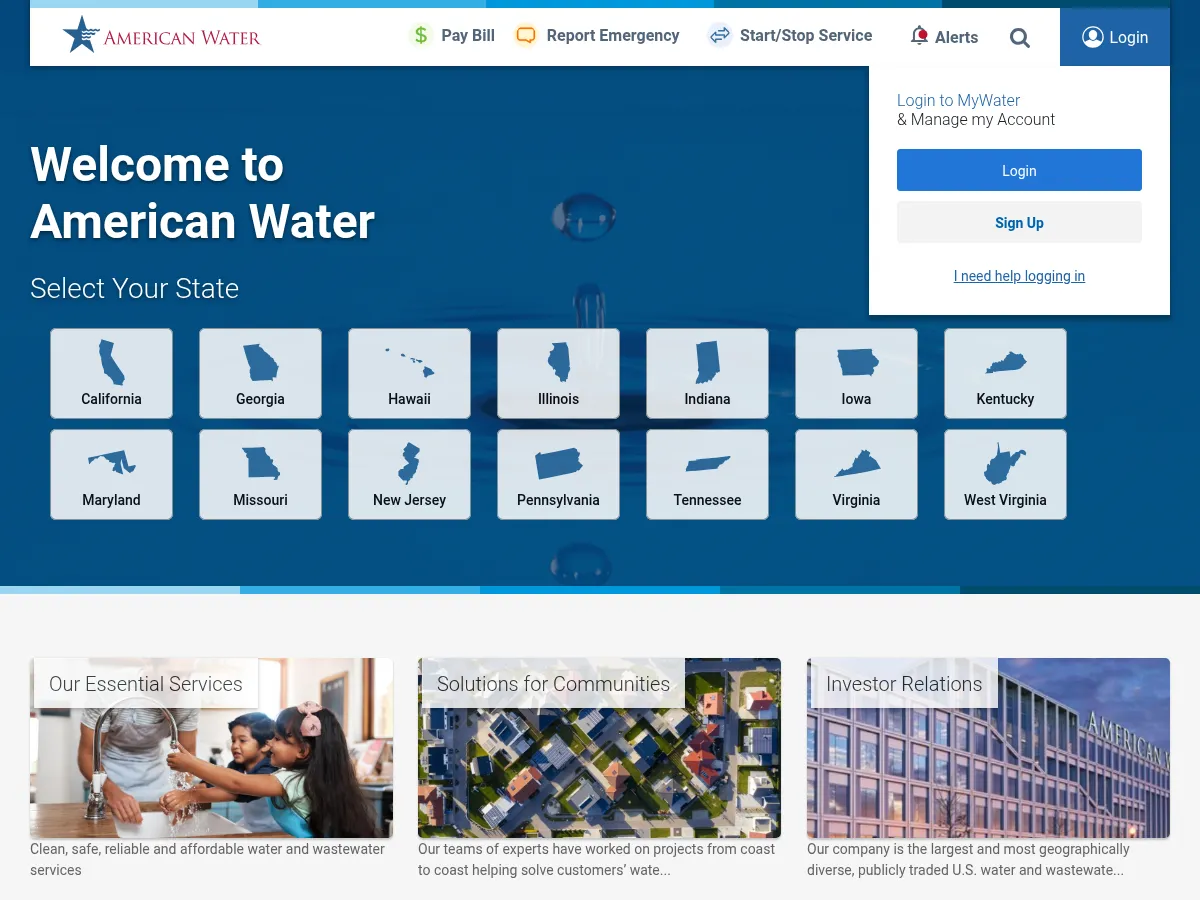 American Water Works Screenshot