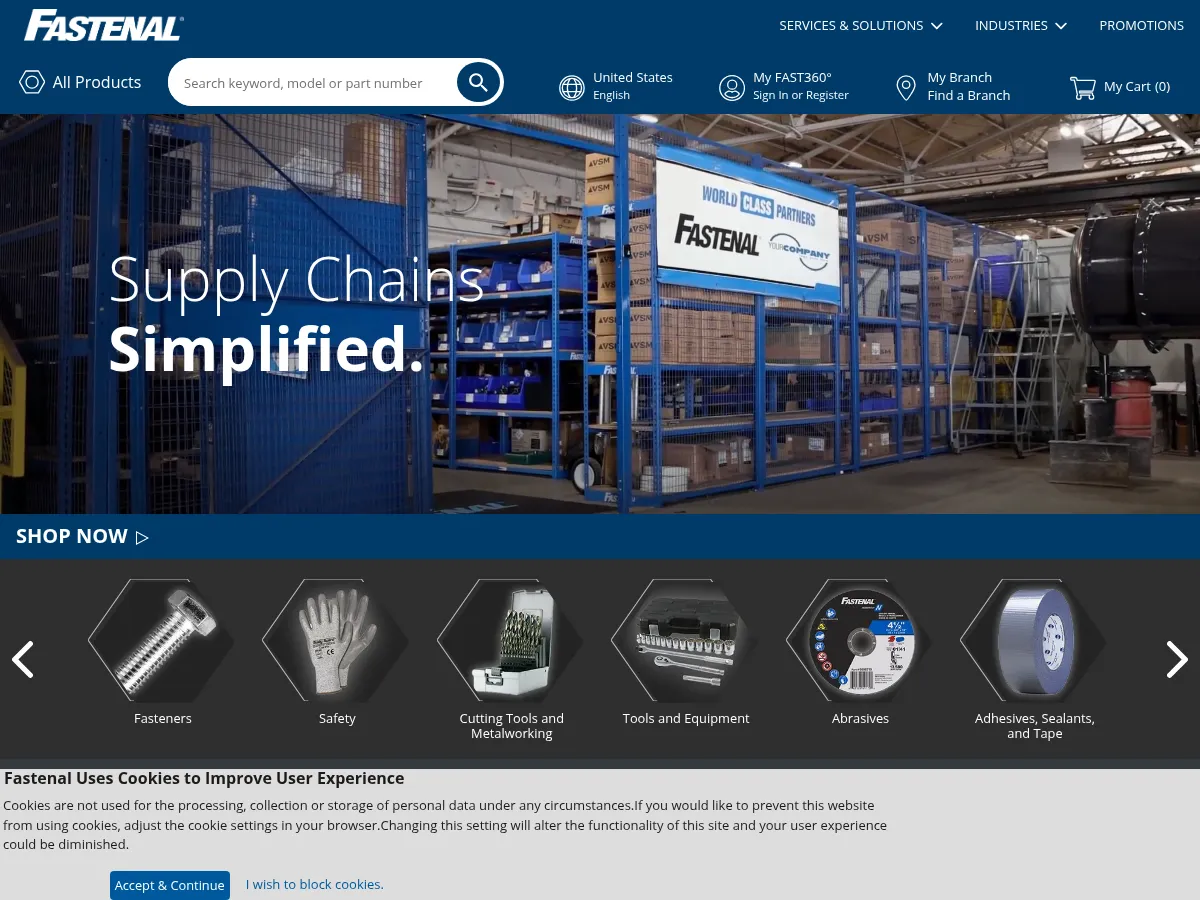 Fastenal Screenshot
