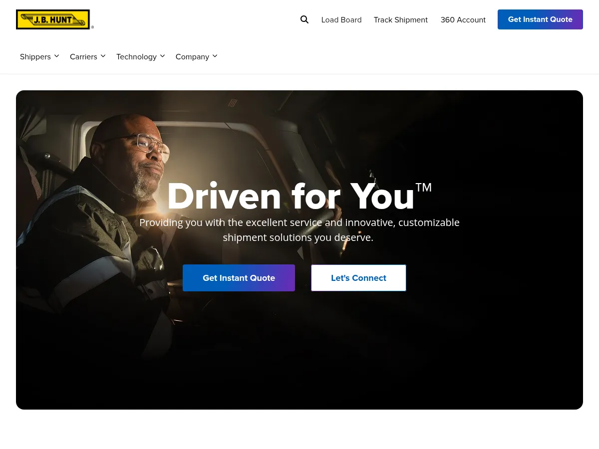 J.B. Hunt Transport Services Screenshot