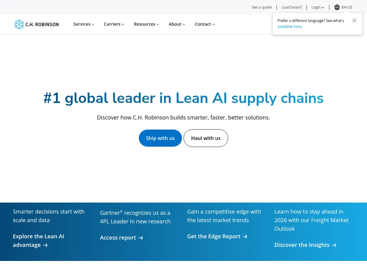 C.H. Robinson Screenshot