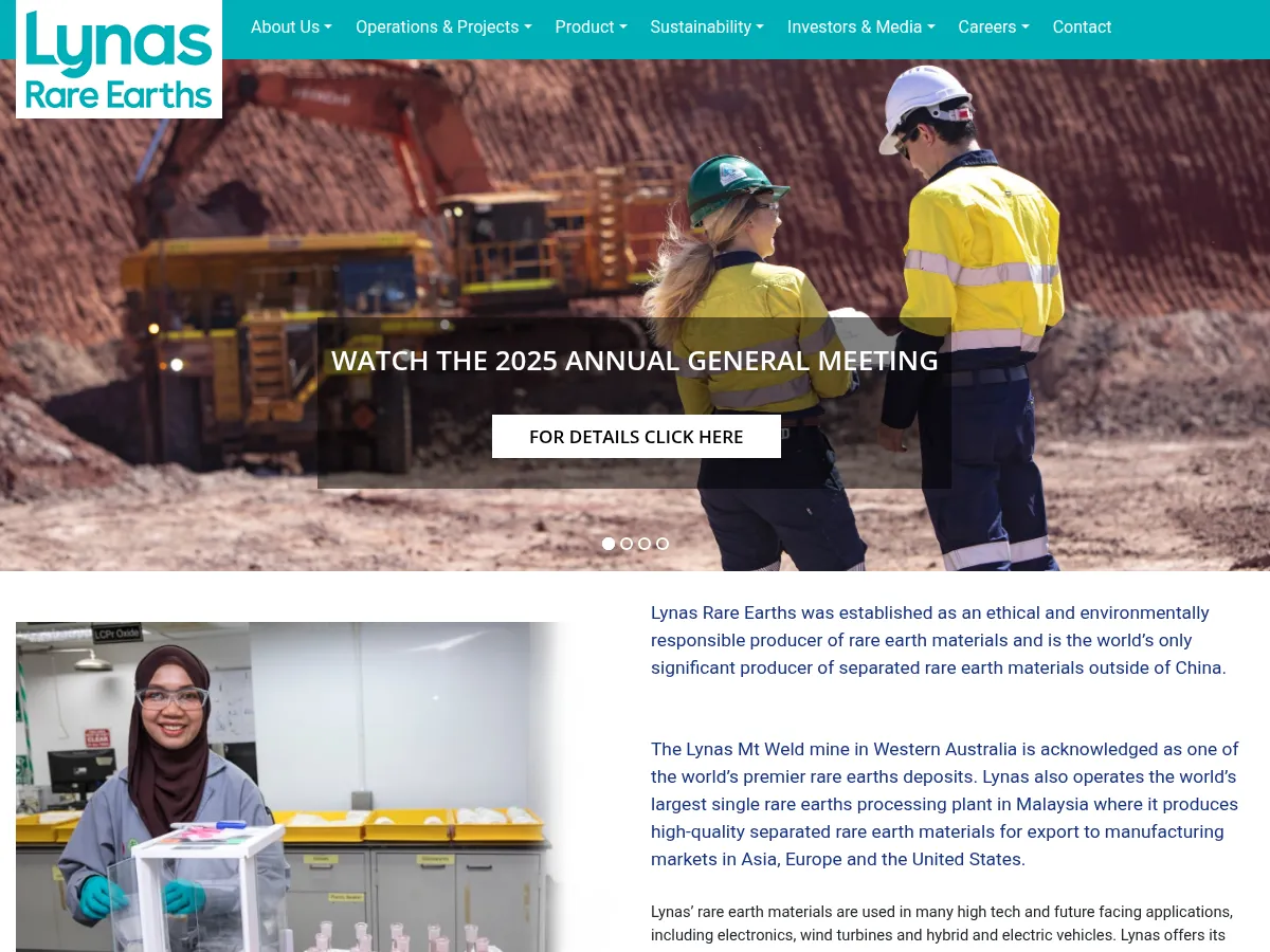 Lynas Rare Earths Screenshot