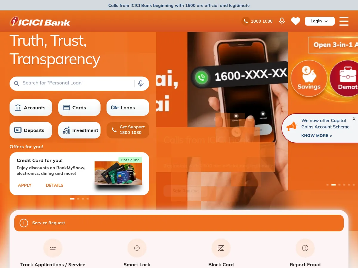 ICICI Bank Screenshot