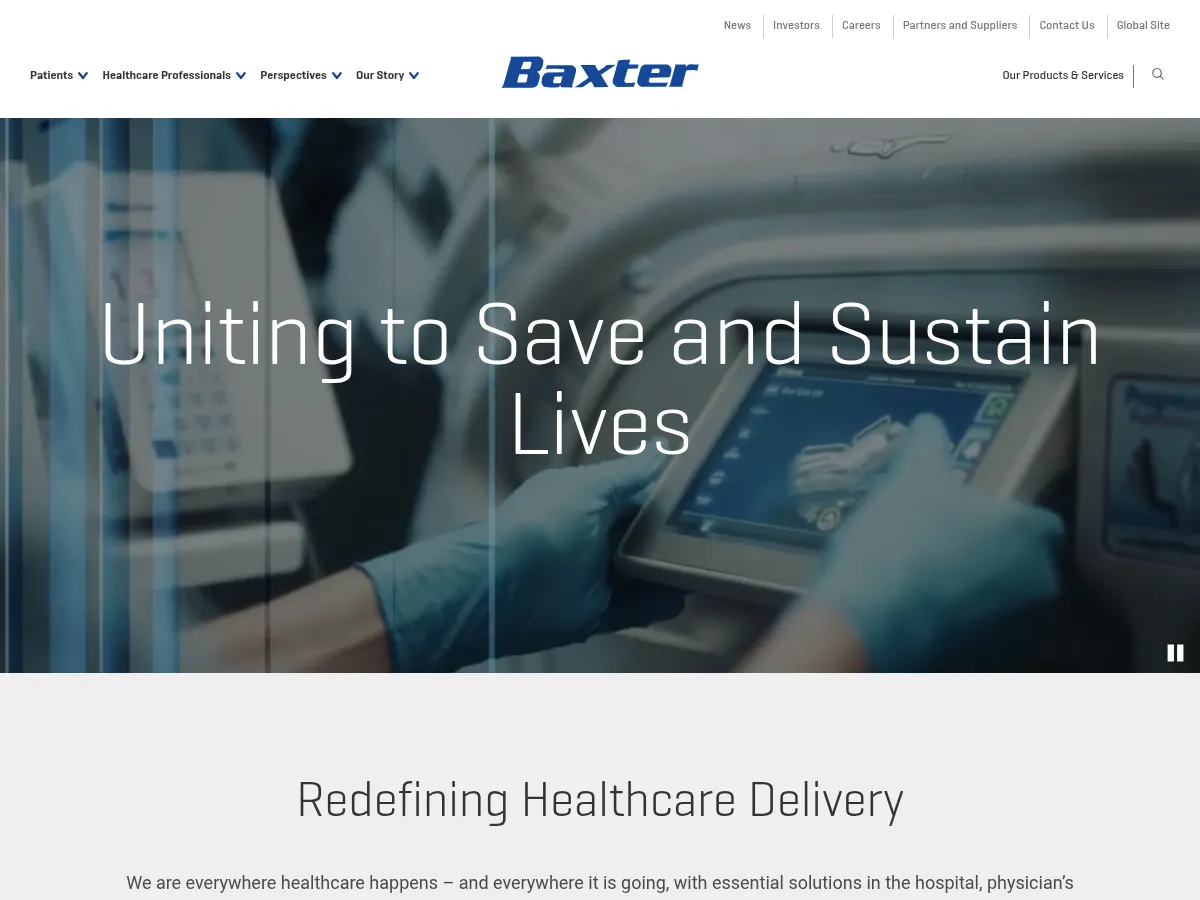 Baxter International Screenshot