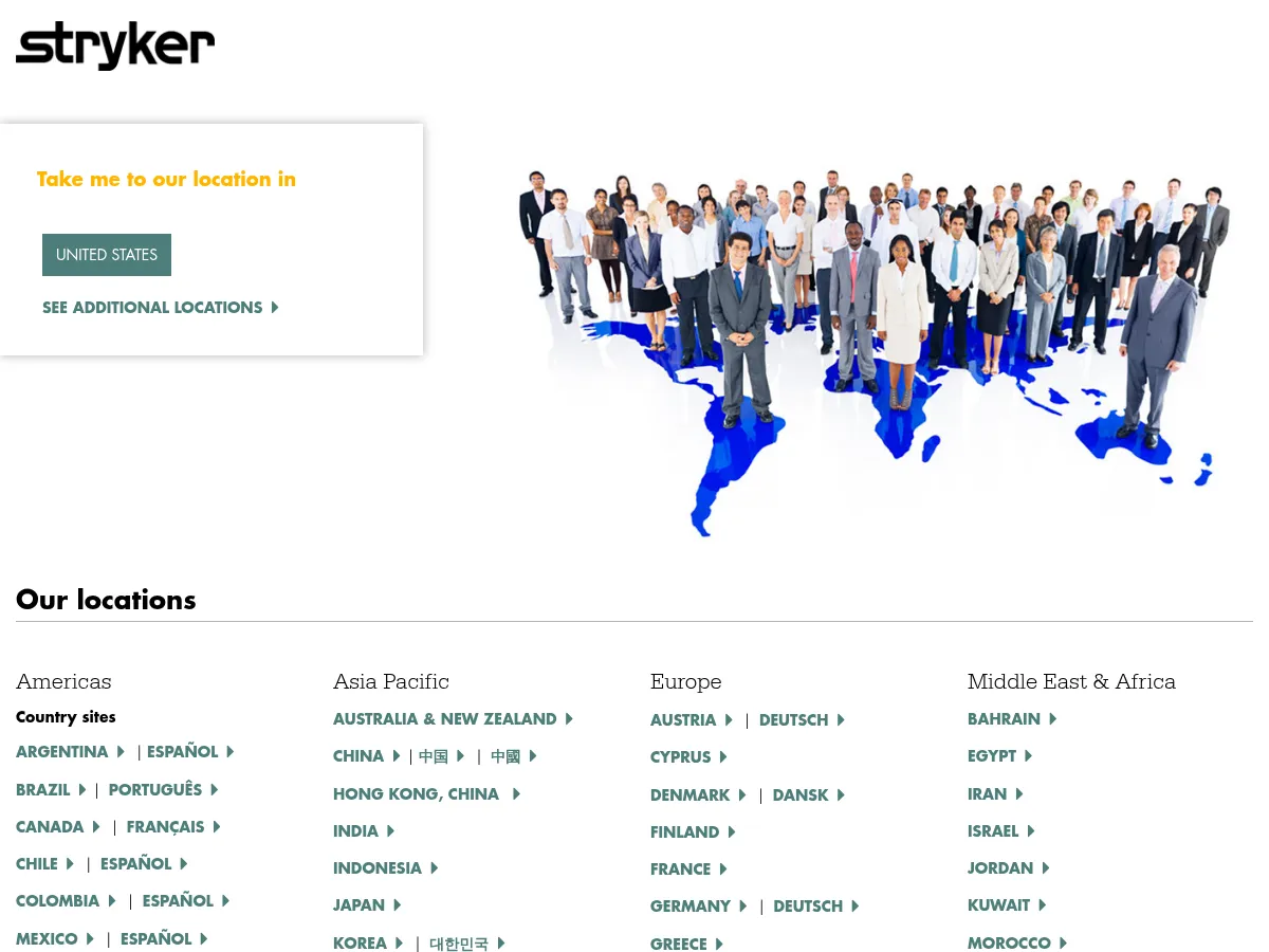 Stryker Corporation Screenshot