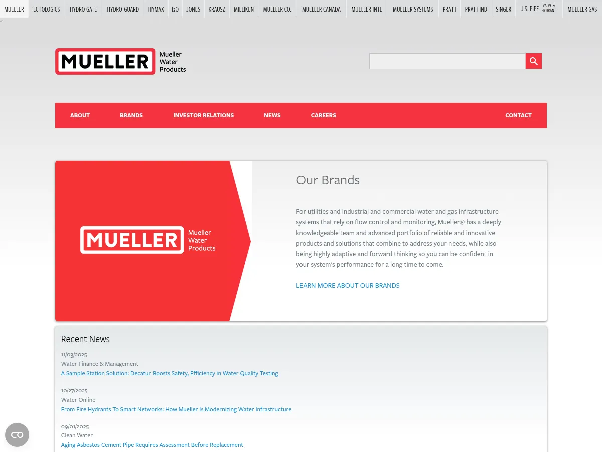 Mueller Water Products Screenshot