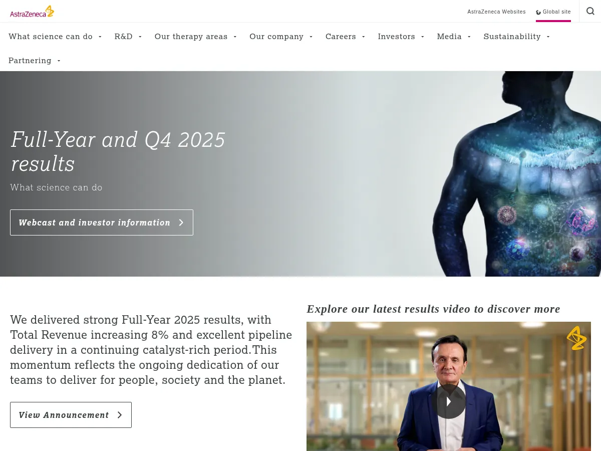 AstraZeneca Screenshot