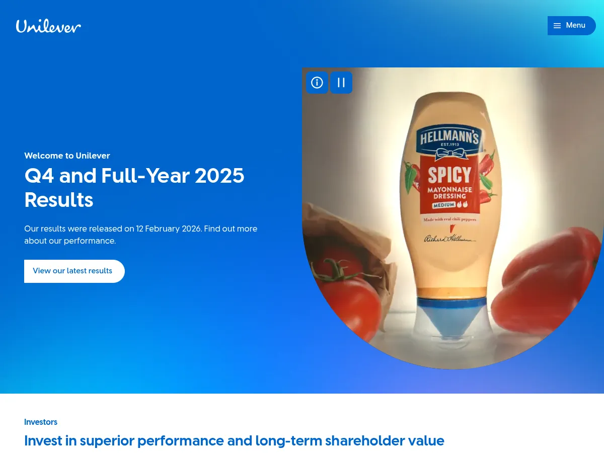 Unilever Screenshot