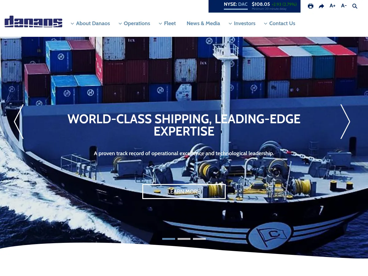 Danaos Corporation Screenshot