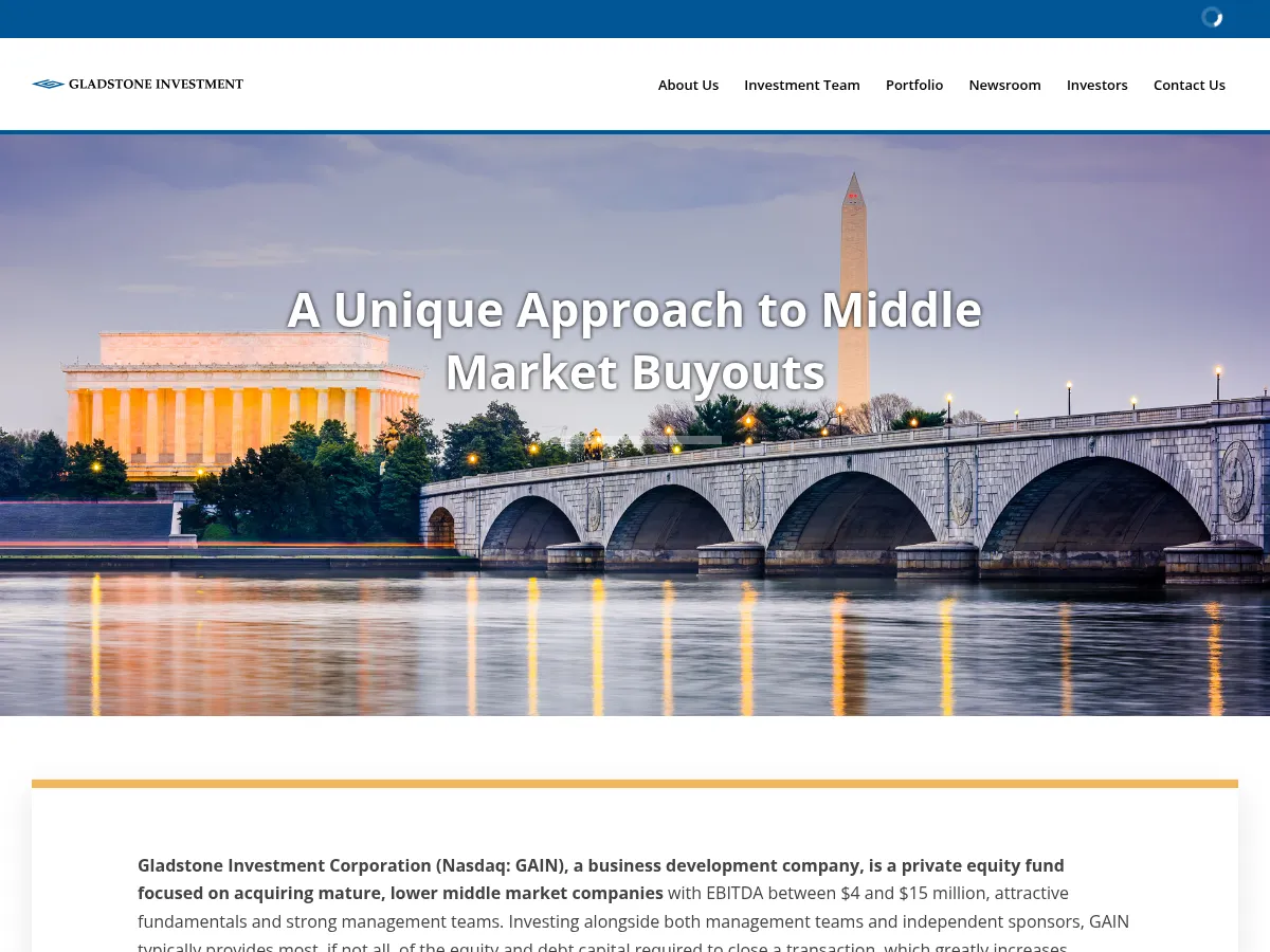 Gladstone Investment Screenshot