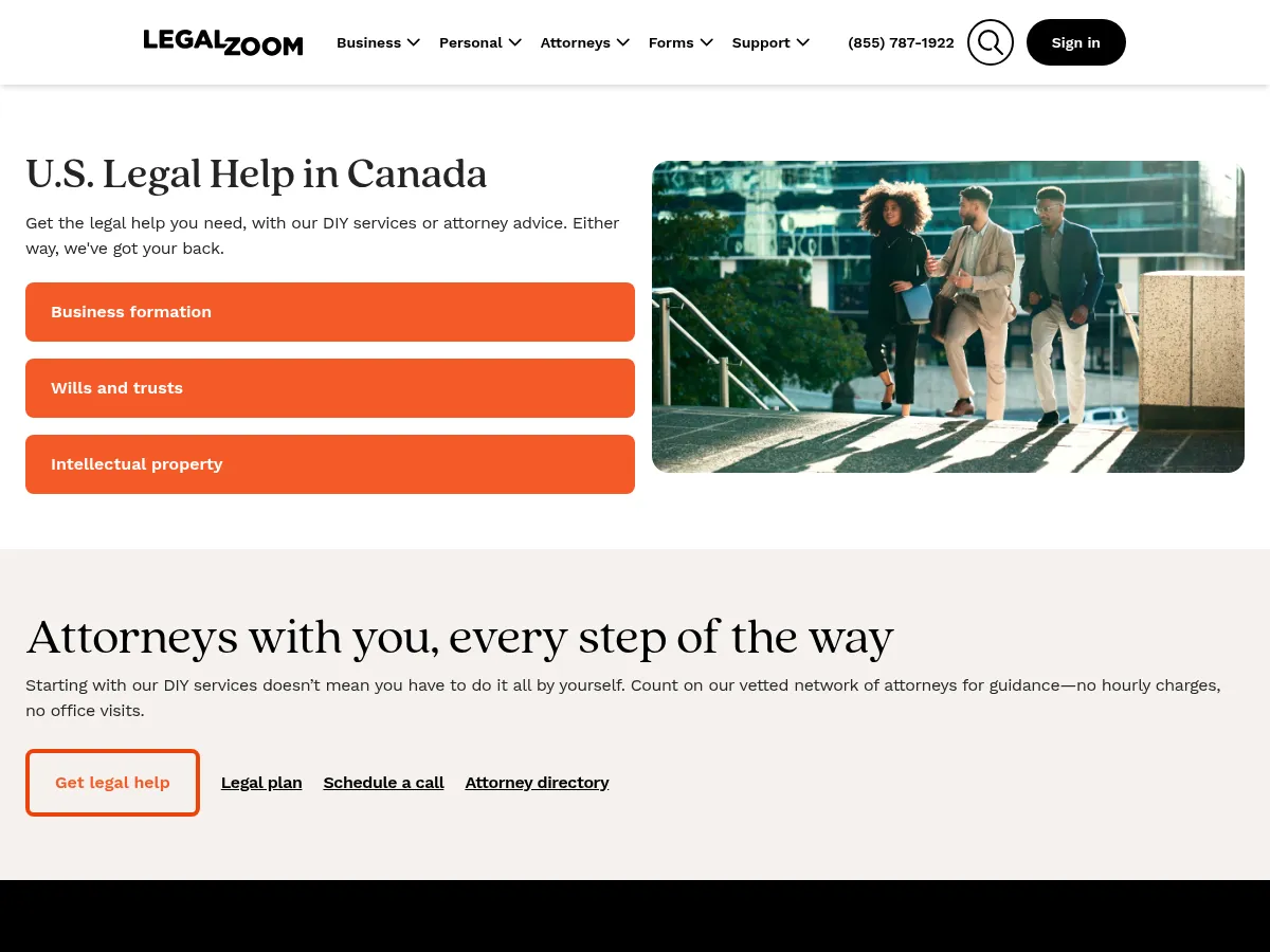 Legalzoom.com Screenshot