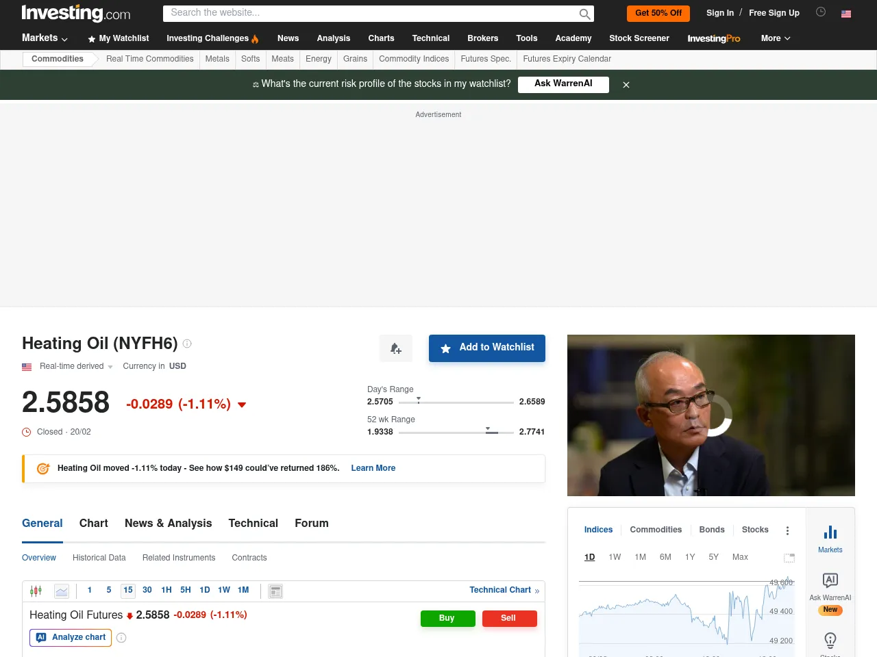 Commodities Index (DBC) Screenshot